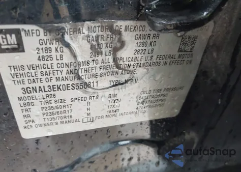 2014 Chevrolet Captiva Sport Lt from USA, damaged, VIN 3GNAL3EK0ES556811